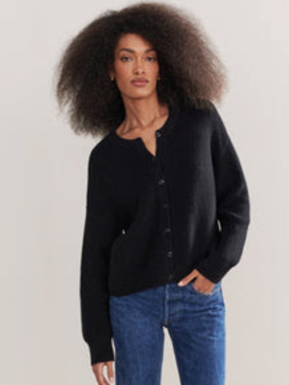 Jenni Kayne Cotton Hayes Crewneck Sweater - Black - Small